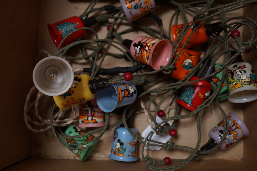 A group of vintage Disney and other Christmas decorations. Condition - poor to fair, untested